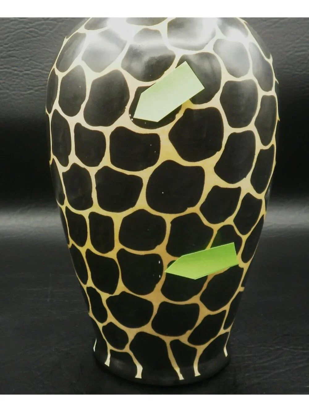 Laurie Gates Animal Print Vase 11 Inches Ceramic Vintage 1996